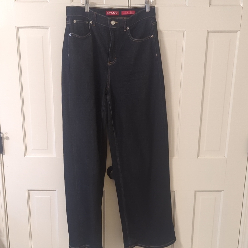 SPANXshape Authentic 360 Dark Denim Wide-Leg Jeans